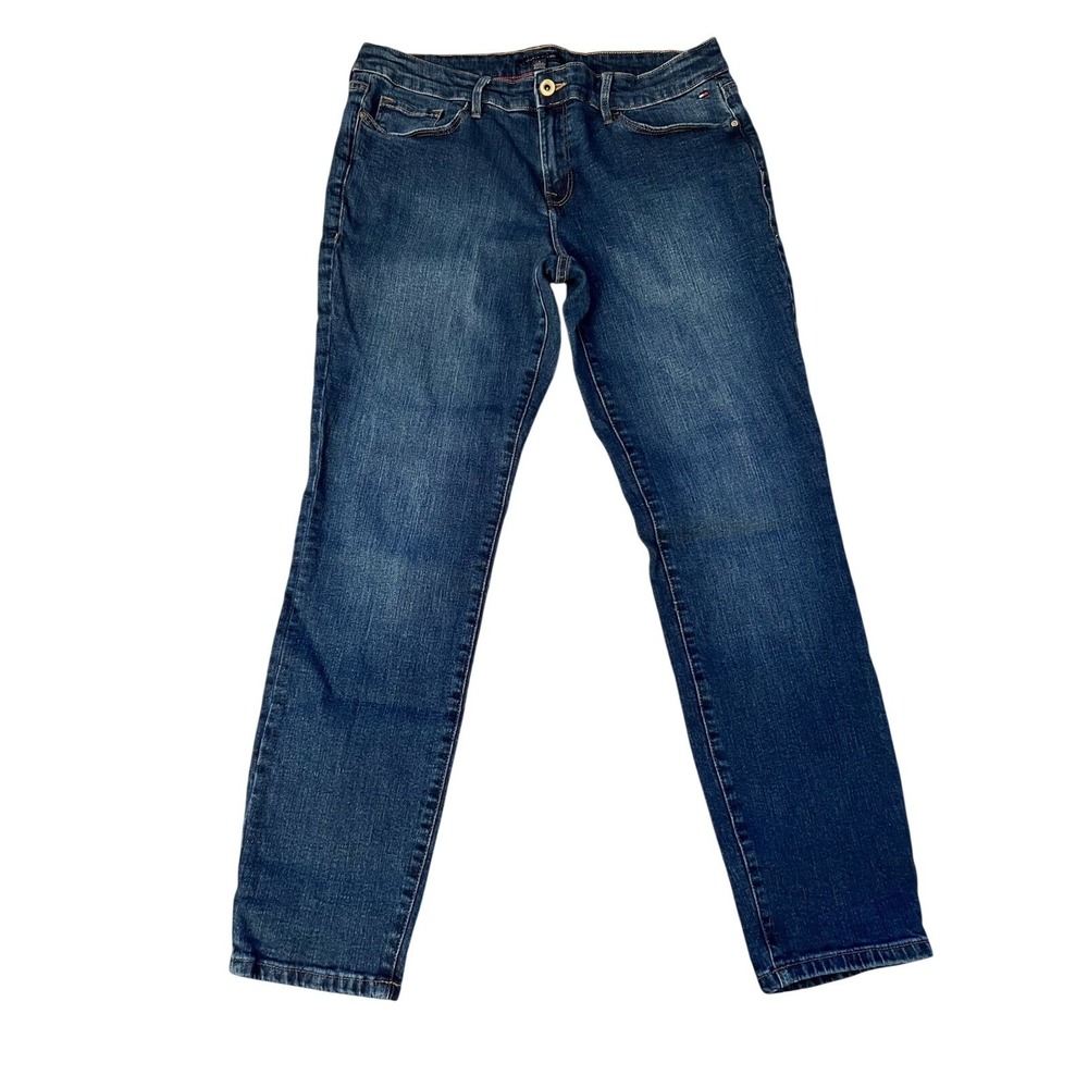 Tommy Hilfiger Womens Size 8 Slim Straight Leg Dark Wash Blue Denim Jeans